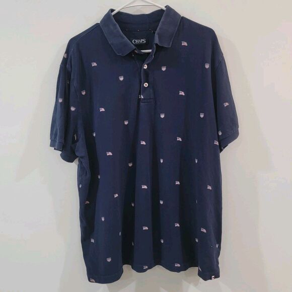 Chaps Mens Polo Shirt Size XL Americana Flag Patriotic - Picture 1 of 7